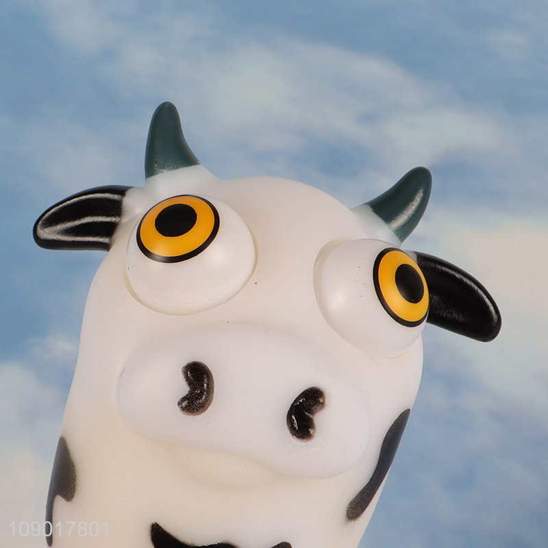 Good quality cartoon cow shape tpr anti-stress squeeze toys for sale