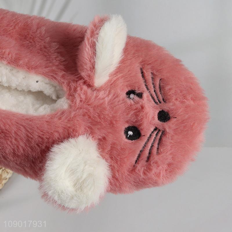 Best selling cartoon winter warm women plush home slippers floor slippers