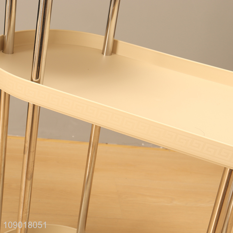 Good Quality 3 Tier Plastic Rolling Cart Storage Trolley With Wheels