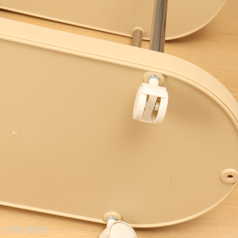 Good Quality 3 Tier Plastic Rolling Cart Storage Trolley With Wheels