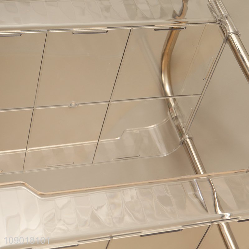 Wholesale 4 Tier Rolling Cart Multifunctional Storage Trolley with Wheels