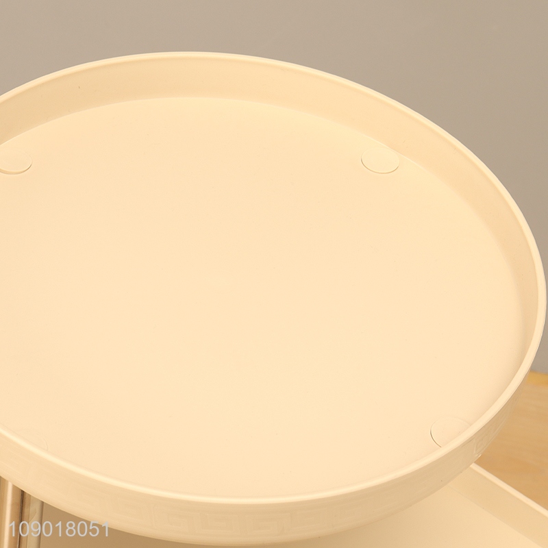 Good Quality 3 Tier Plastic Rolling Cart Storage Trolley With Wheels