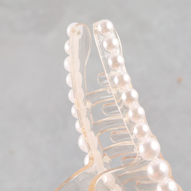 Factory Price Large Hair Claw Clips Trendy Pearl Hair Claw Clips for Women