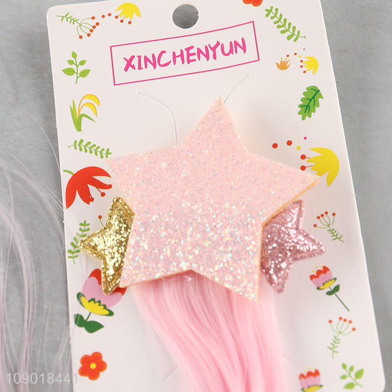 New Product Gradient Curly Hair Clip Glitter Hair Extension Clips for Kids Girls