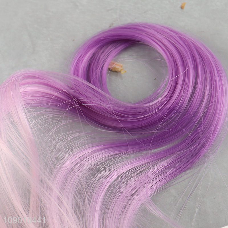 New Product Gradient Curly Hair Clip Glitter Hair Extension Clips for Kids Girls