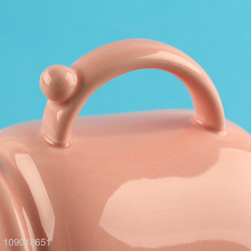 Wholesale 400ml Ceramic Coffee Mug Glazed Ceramic Cup with Mirror Lid