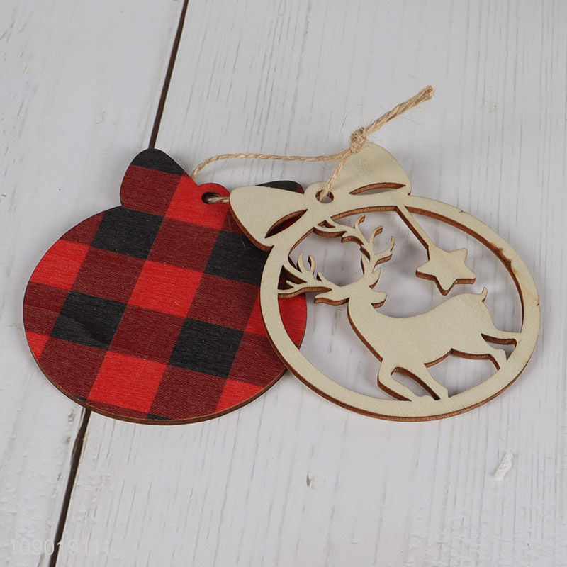Good selling Christmas decoration xmas tree wooden hanging ornaments wholesale