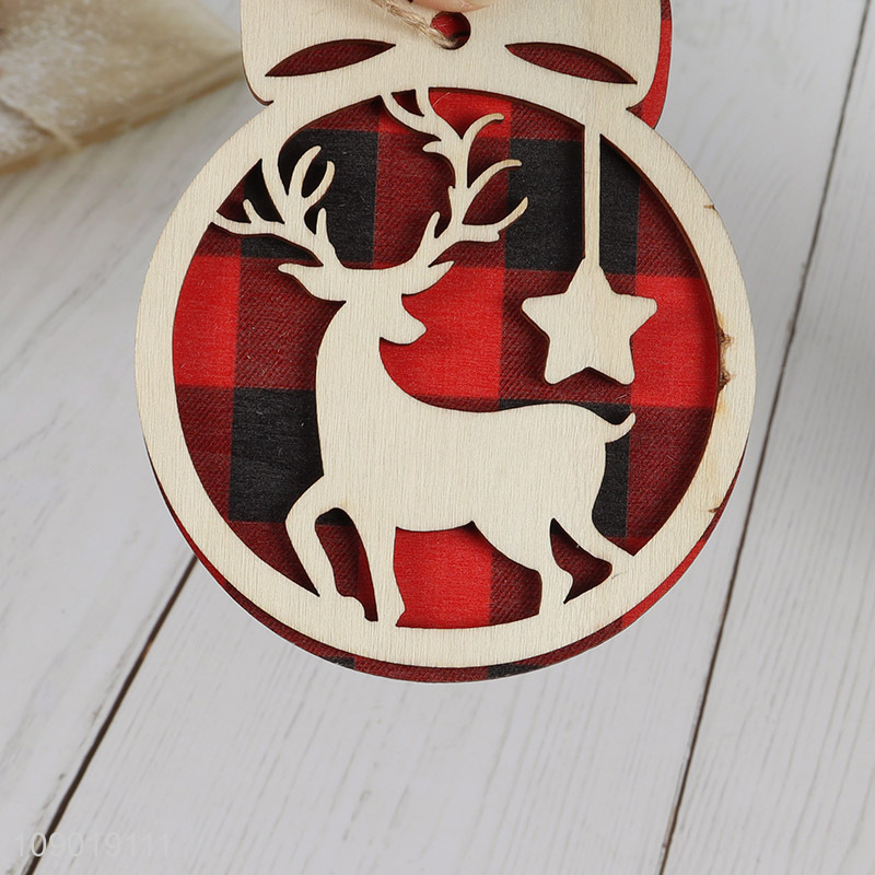 Good selling Christmas decoration xmas tree wooden hanging ornaments wholesale
