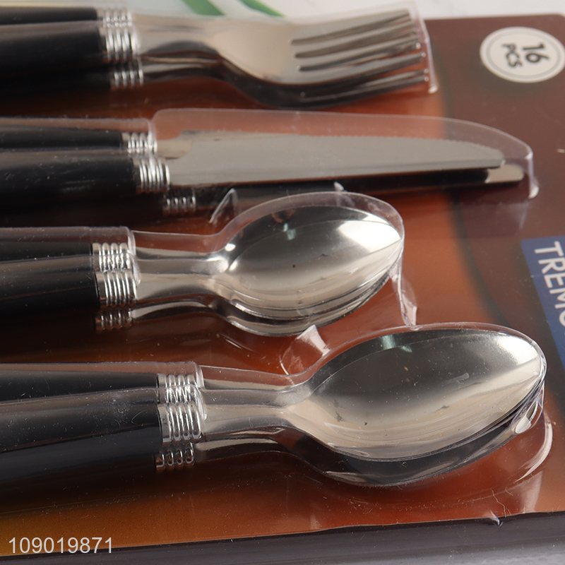 Good Quality 16PCS Stainless Steel Flatware Set with Plastic Handles