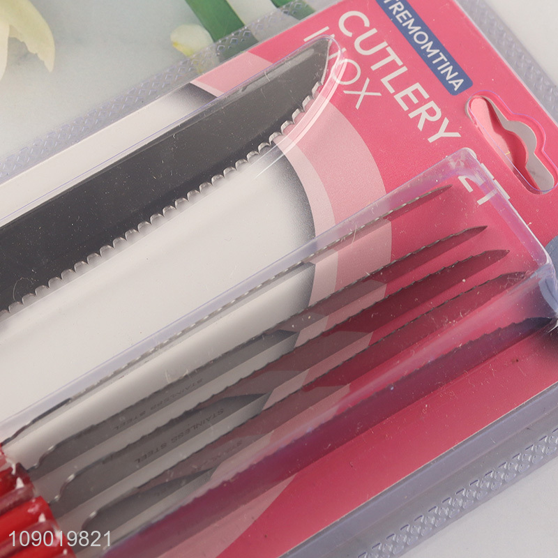 Good Quality 6PCS Steak Knives Plastic Handle Stainless Steel Steak Knives