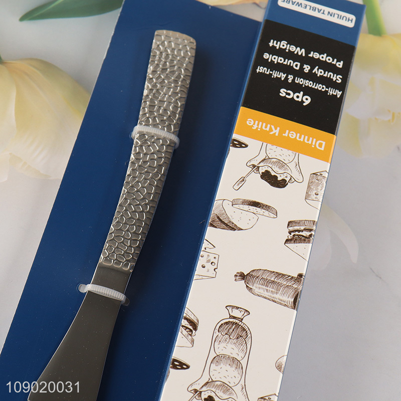 Hot Selling 6PCS Snakeskin Pattern Stainless Steel Dinner Knives Set