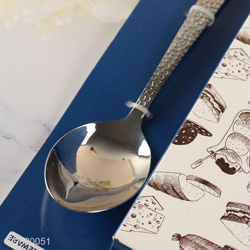 New Arrival 6PCS Snakeskin Pattern Stainless Steel Dinner Spoons Set