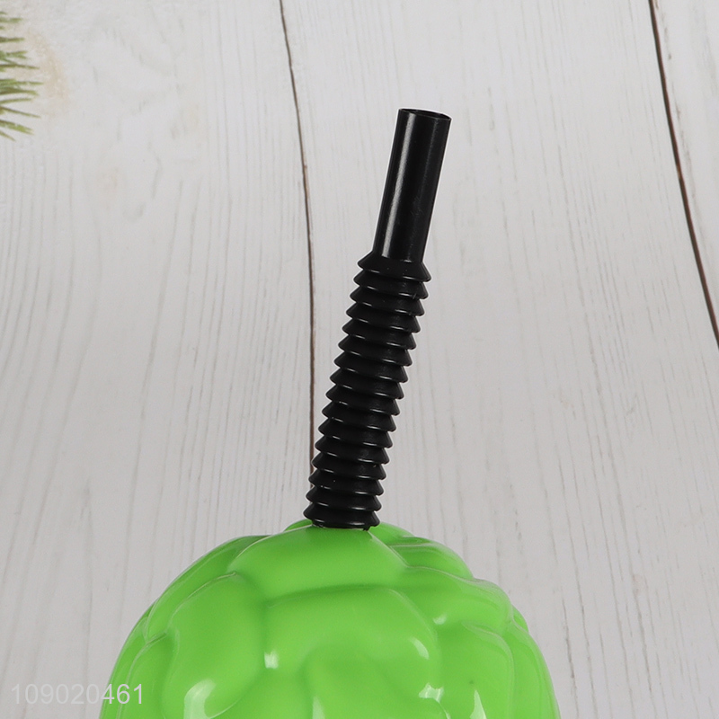 Yiwu market cartoon cartoon brain shape plastic straw drinking cup water cup