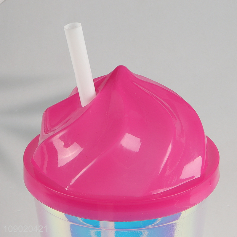Top selling multicolor plastic straw water cup drinking cup wholesale