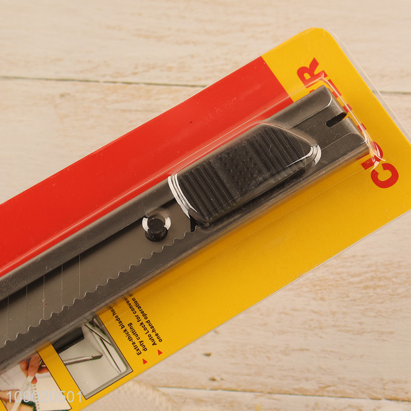 China Imports 18mm Stainless Steel Utility Knife Box Cutter for Home Office Use