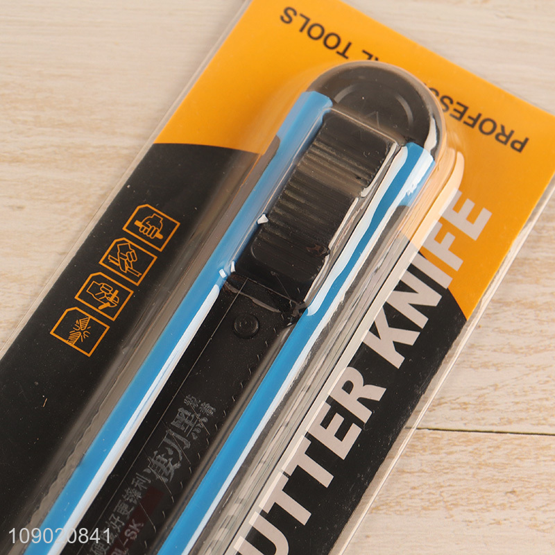 Hot Selling 12mm Carbon Steel Utility Knife Retractable Box Cutter for Cartons