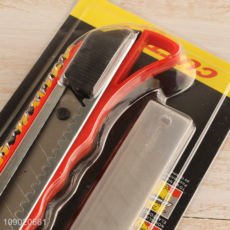 Wholesale 18mm Carbon Steel Utility Knife Retractable Box Cutter for Cartons