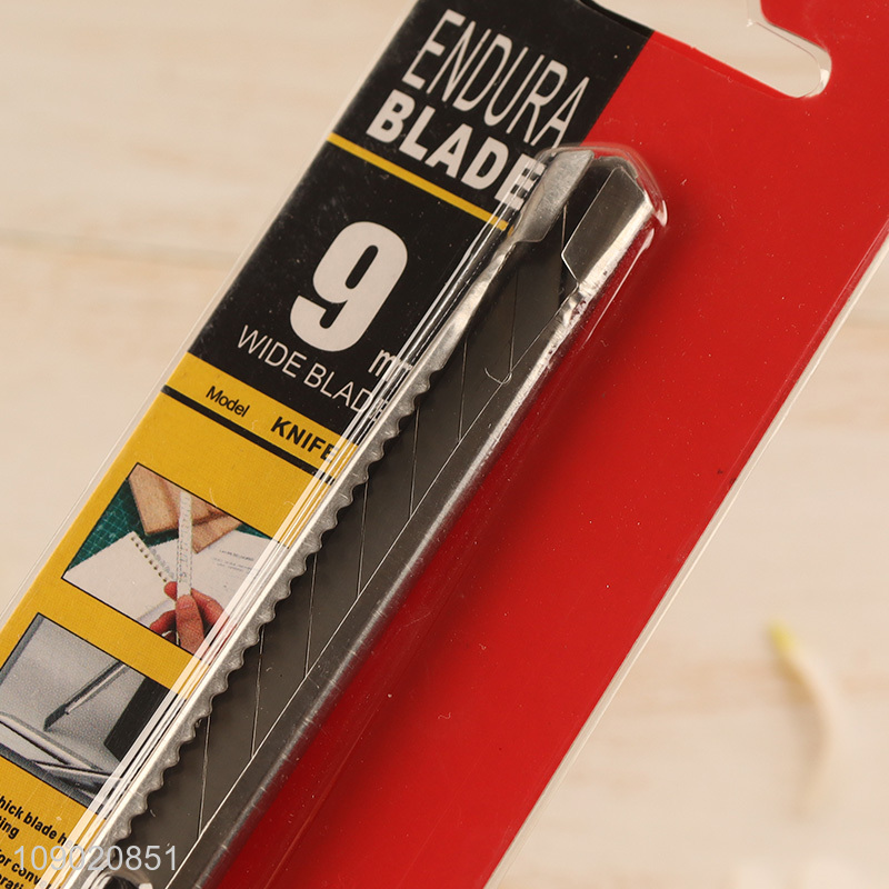 Good Quality 9mm Stainless Steel Retractable Utility Knife Snap-Off Box Cutter