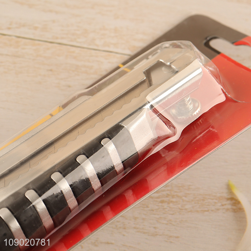 China Product 18mm Retractable Utility Knife Carbon Steel Snap-Off Box Cutter