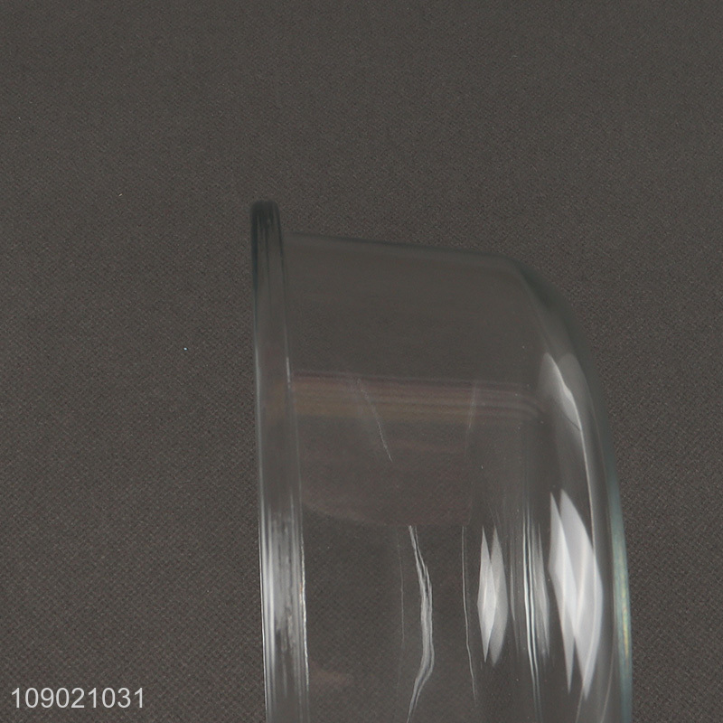 Top selling home kitchen glass round food container preservation box with bamboo lid