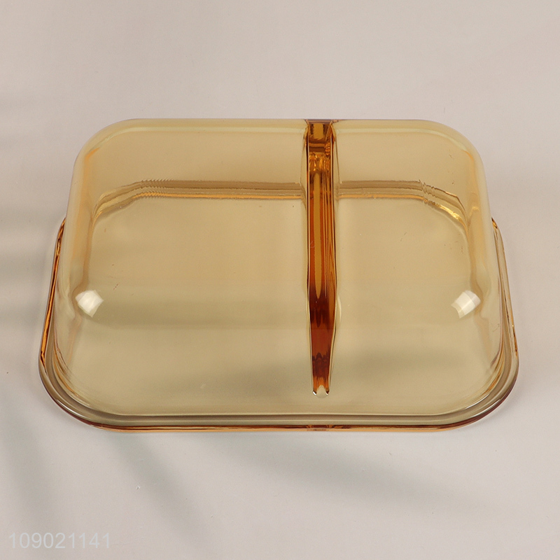 Best selling 2compartment rectangle glass portable lunch box for school office