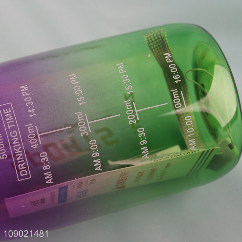 Online Wholesale 500ml Leak Proof Plastic Water Bottle with Timer Marker