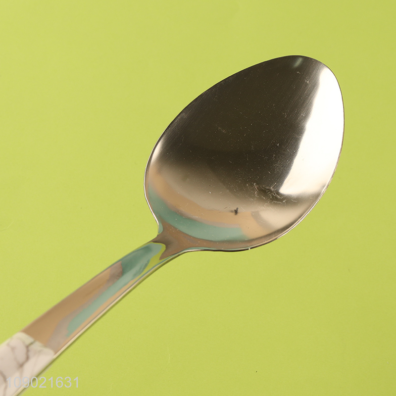 New Product Imitation Marble Pattern Handle Stainless Steel Basting Spoon