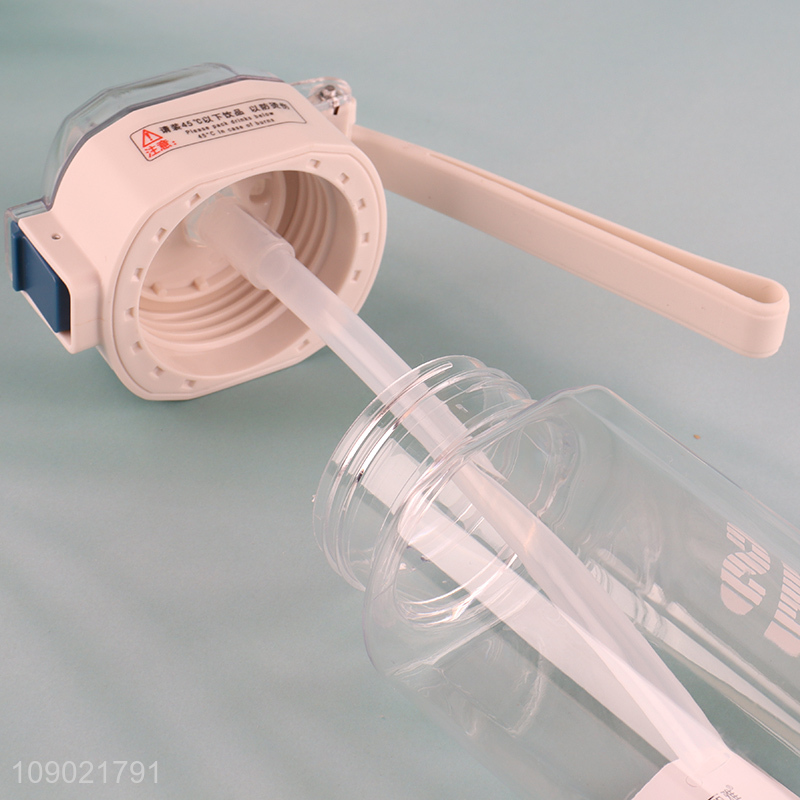 Online Wholesale 550ml Portable Reusable Plastic Water Bottle with Straw