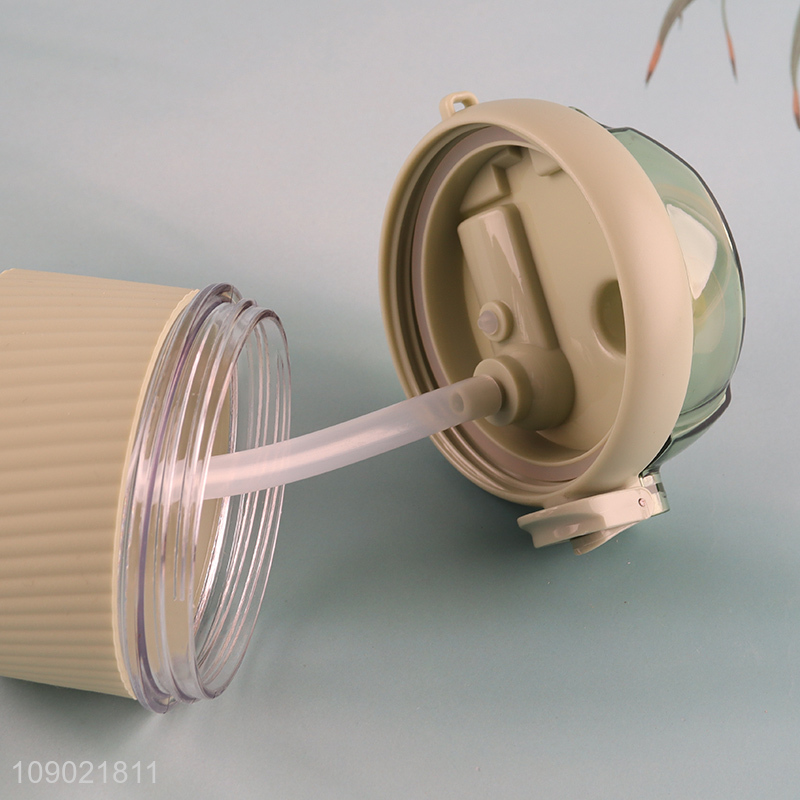 New Product 450ml Leak Proof Plastic Water Bottle with Straw for Kids Adults