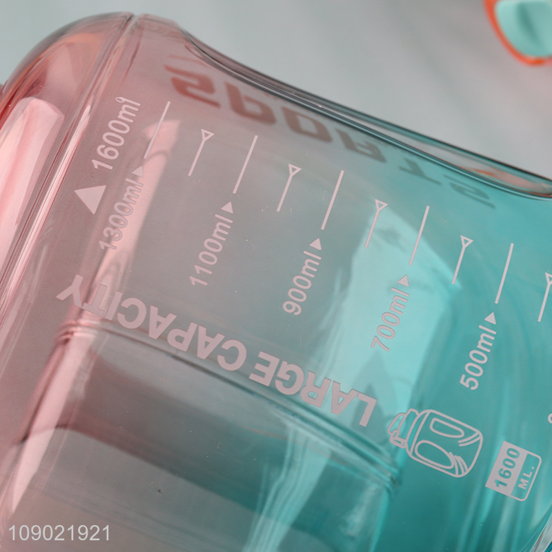 Wholesale 1500ml Big Capacity Plastic Sports Water Bottle Jug with Straw