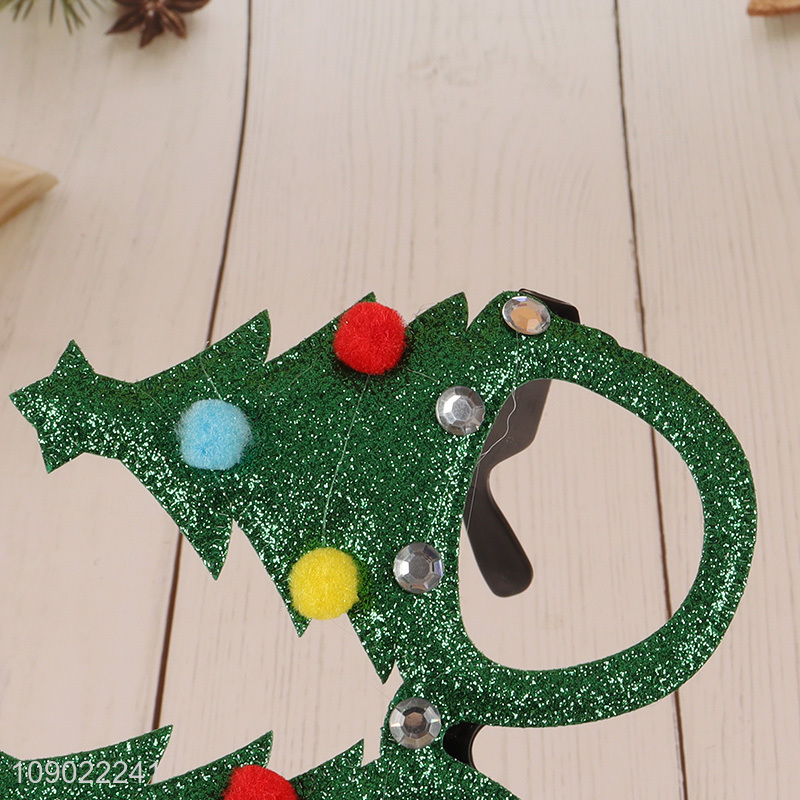 Top products green Christmas tree shape Christmas party decorative glasses