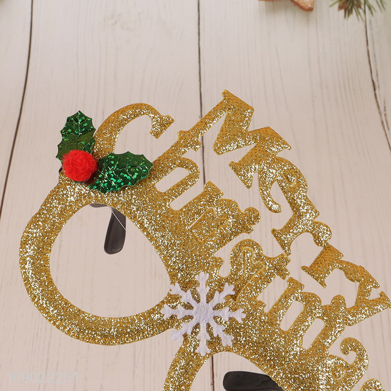 China factory golden merry christmas decorative Christmas party glasses