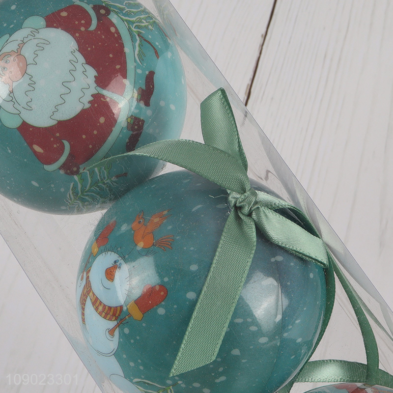 Hot selling 3pcs round Christmas tree decoration hanging Christmas ball