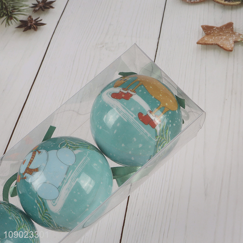 Hot selling 3pcs round Christmas tree decoration hanging Christmas ball