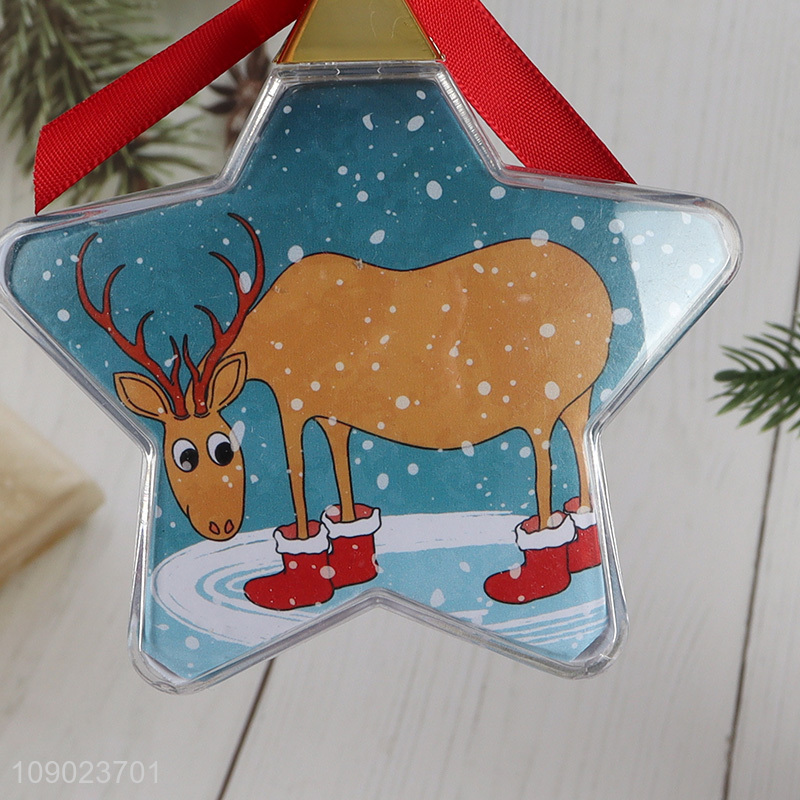 China factory star shape Xmas tree photo frame hanging ornaments for sale
