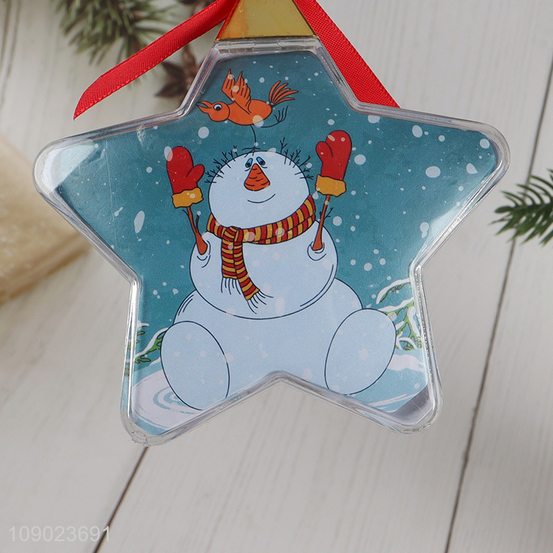 Factory wholesale star shape photo frame hanging ornaments for xmas tree