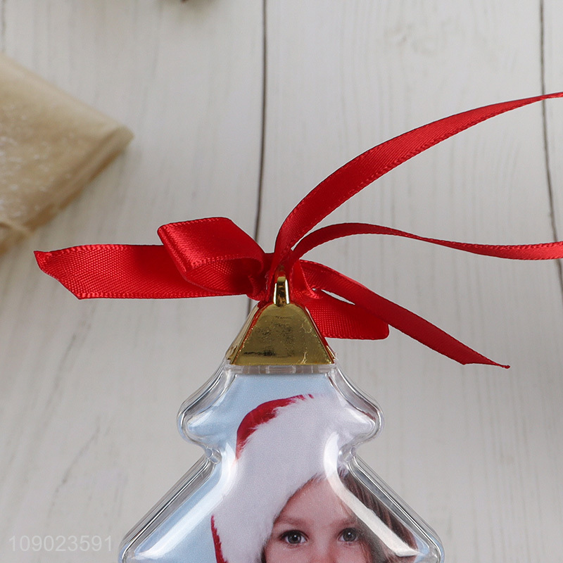 Online wholesale xmas tree shape hanging photo frame hanging ornaments for decoration