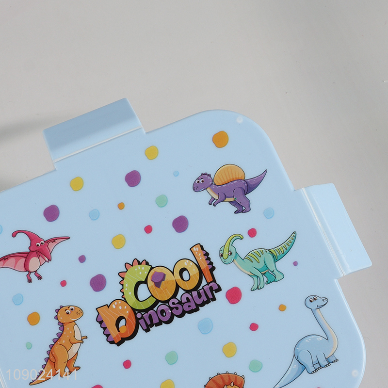 Hot items portable cartoon dinosaur plastic lunch box for school kids