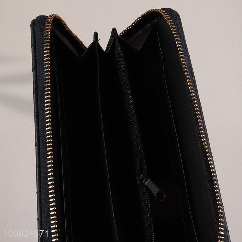 Top selling black long style women ladies fashionable wallet wholesale