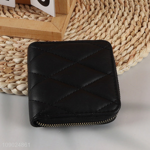 China products black fashionable pu leather <em>women</em> <em>wallet</em> with zipper