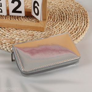Top quality silver waterproof <em>women</em> long style <em>wallet</em> with zipper