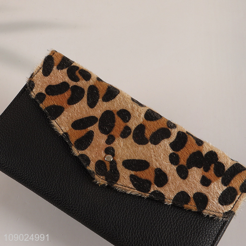 Top products fashionable leopard printed women wallet for gifts