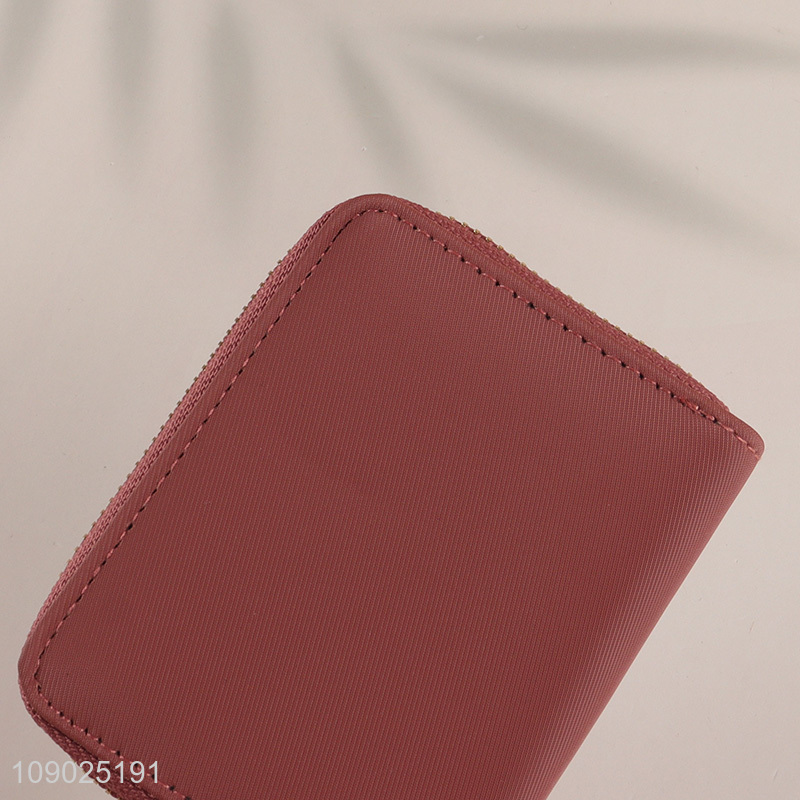 Hot products waterproof pu leather women wallet with zipper