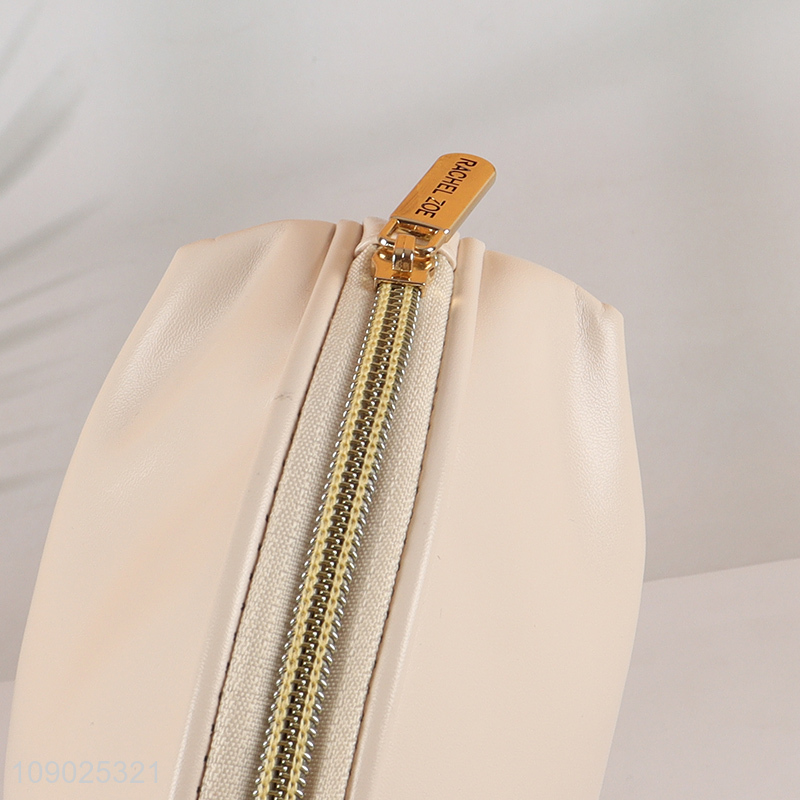 Hot sale white women travel makeup bag cosmetic bag with zipper