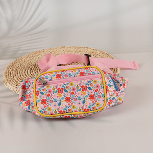 Factory wholesale flower pattern portable women chest pack belt bag waist bag