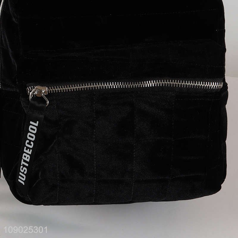 Best quality black fashionable women men polyester causal backpack