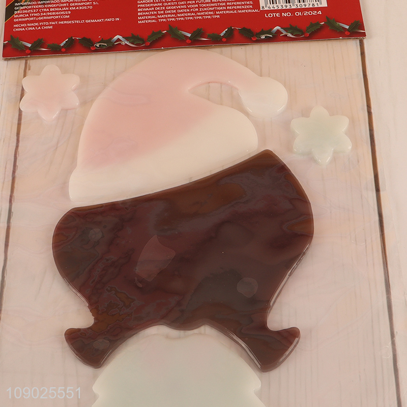 Factory Price Christmas Gel Window Clings Cute Christmas Window Stickers