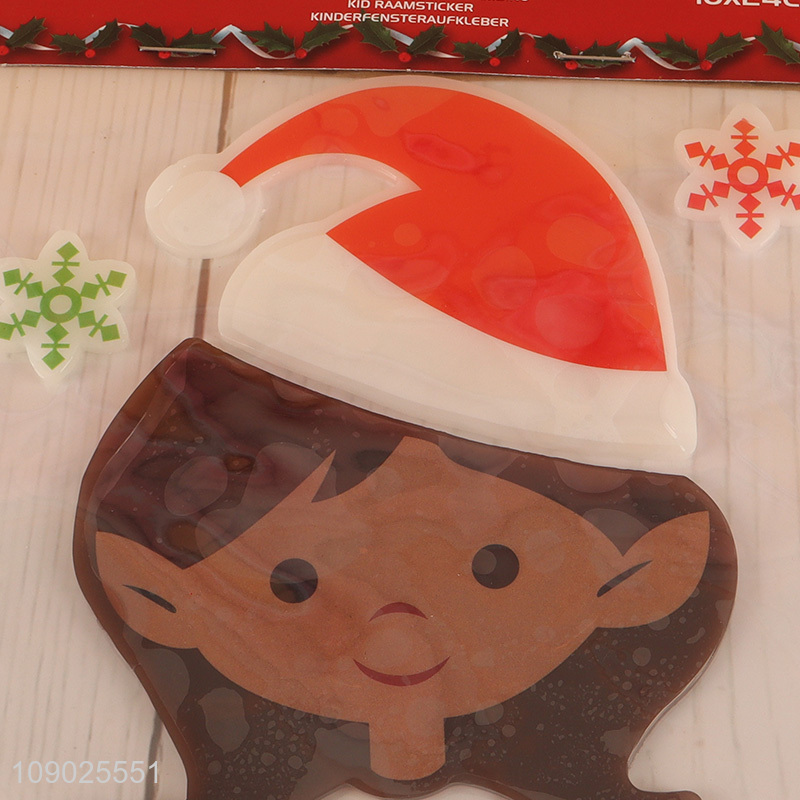 Factory Price Christmas Gel Window Clings Cute Christmas Window Stickers