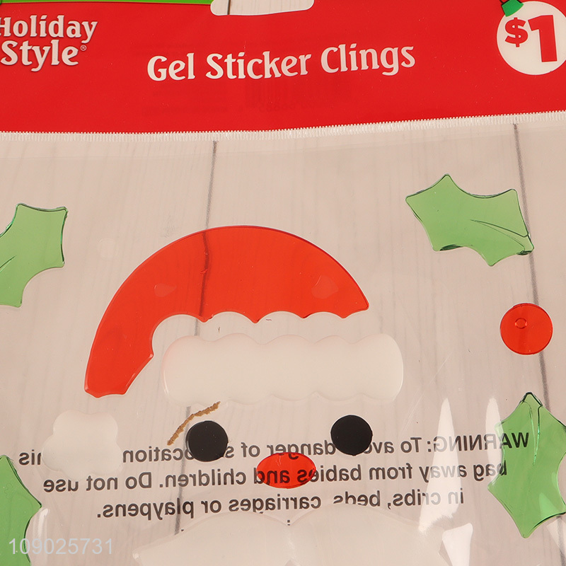 New Product Christmas Gel Window Decals Thick Reusable Window Clings