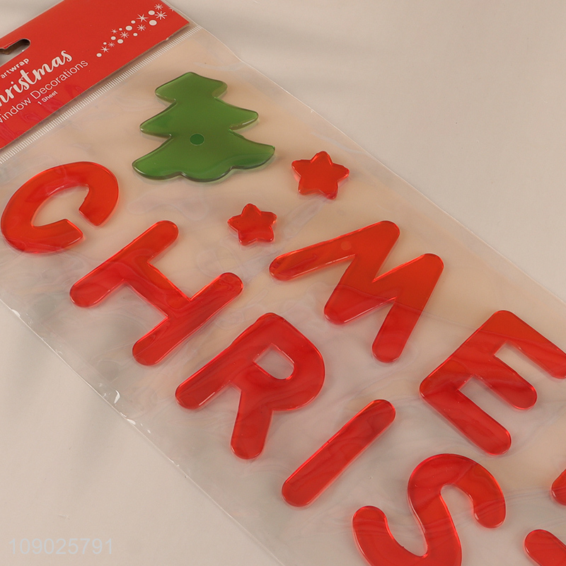 Factory Price Christmas Gel Window Clings Holiday Christmas Window Decals